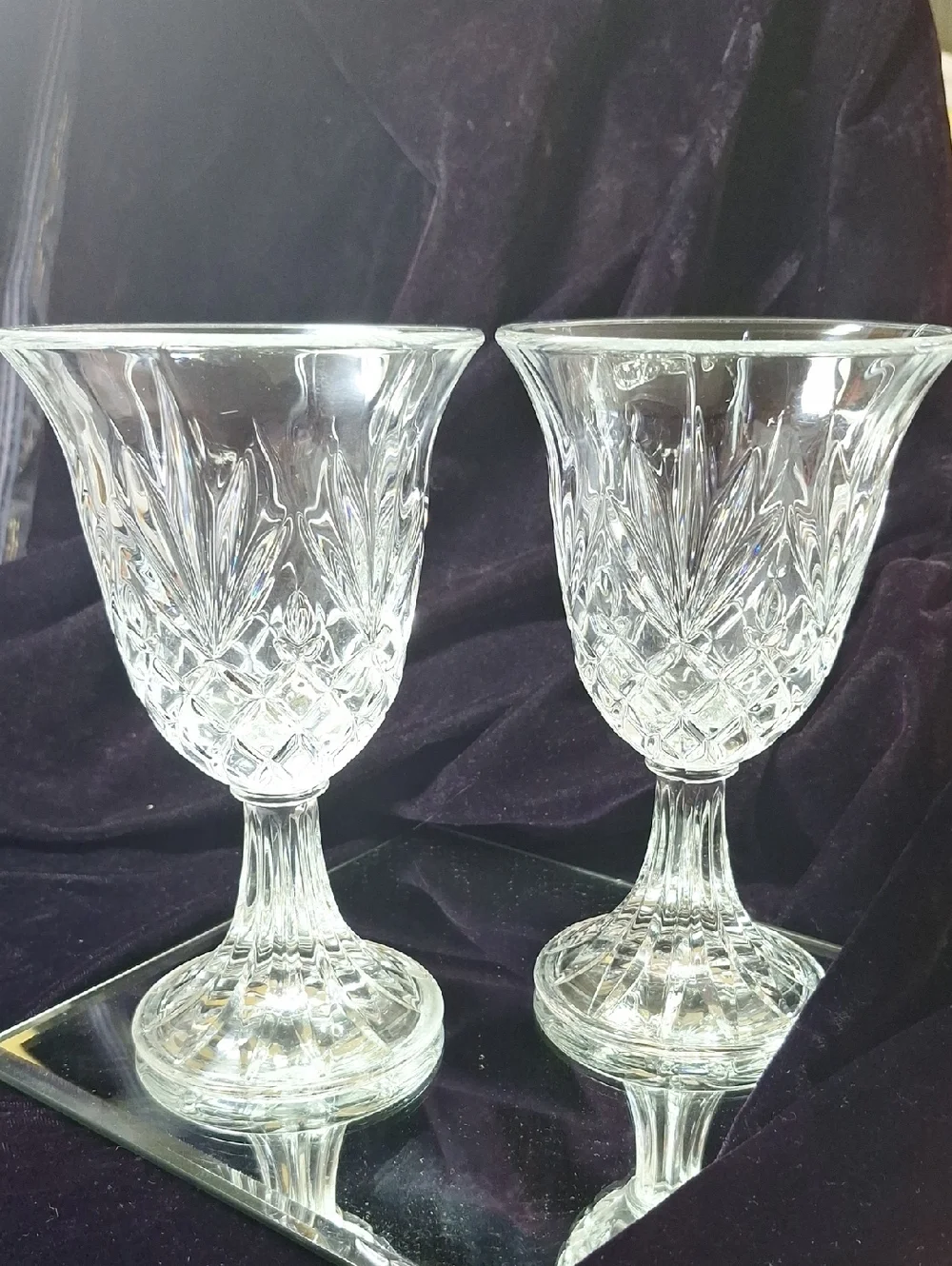 Godinger Clear Cut-Pattern Goblets - Set of 2